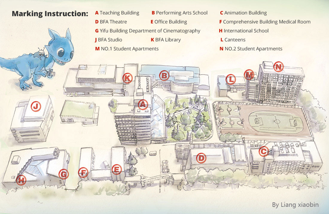 Beijing Film Academy (BFA) campus map